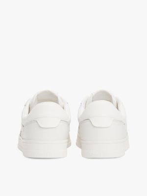 white the greenwich leather trainers for men tommy jeans