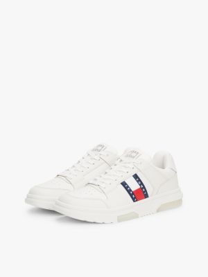 beige the brooklyn leather trainers for men tommy jeans