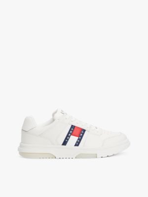 baskets the brooklyn en cuir beige pour hommes tommy jeans