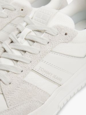 grey suede mix cupsole trainers for men tommy jeans