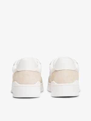 beige suede mix cupsole trainers for men tommy jeans