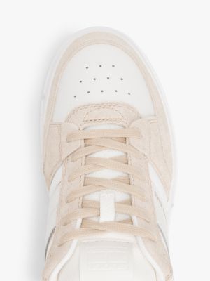 beige suede mix cupsole trainers for men tommy jeans