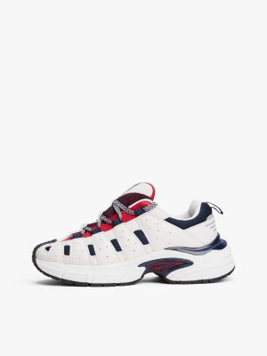 baskets crantées archive multitextures blanc pour hommes tommy jeans