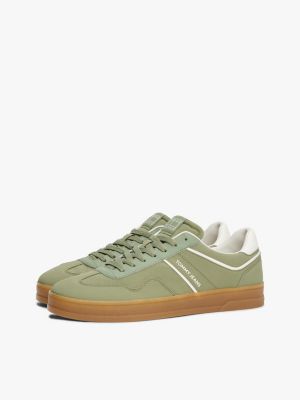 green the greenwich mixed texture trainers for men tommy jeans