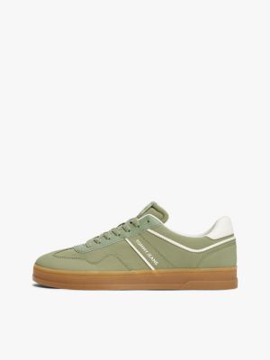 green the greenwich mixed texture trainers for men tommy jeans