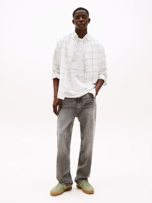 green the greenwich mixed texture trainers for men tommy jeans