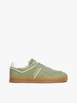 green the greenwich mixed texture trainers for men tommy jeans