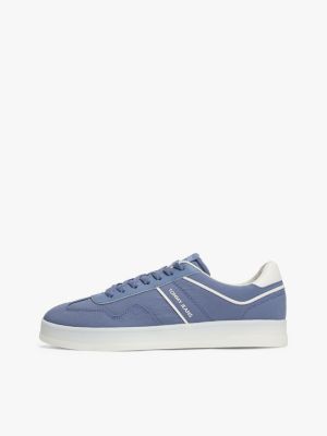 blue the greenwich mixed texture trainers for men tommy jeans