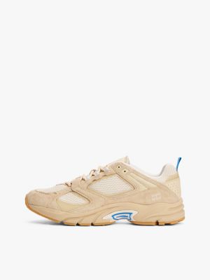 beige archive runner-sneaker aus wildleder für herren - tommy jeans