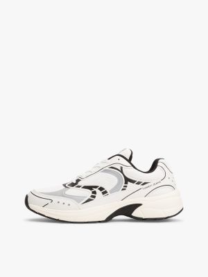 beige mixed texture archive runners for men tommy jeans