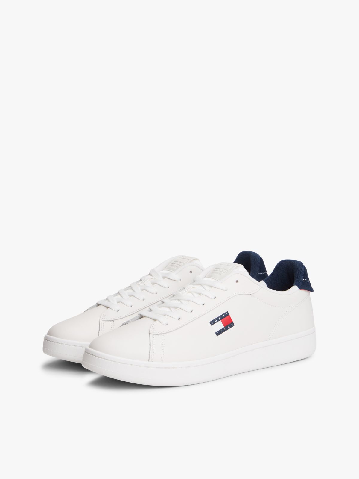 Leather Archive Court Trainers — White