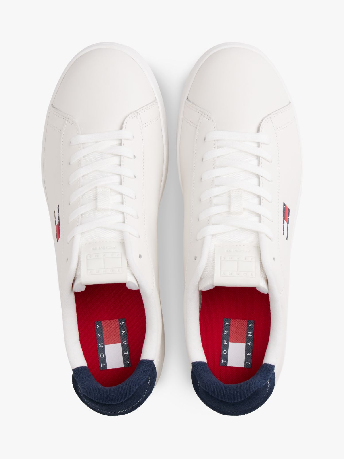Leather Archive Court Trainers — White