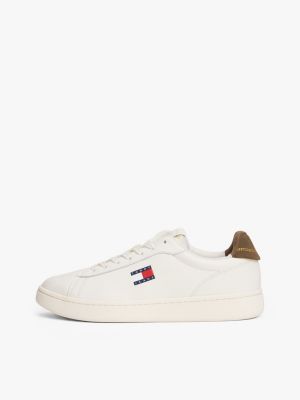 weiß archive court sneaker aus leder für herren - tommy jeans