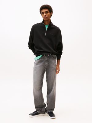 black archive leather mix court trainers for men tommy jeans