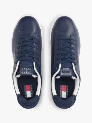 blue archive court trainers with leather for men tommy jeans