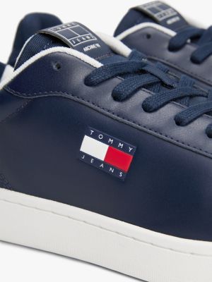 blue archive court trainers with leather for men tommy jeans