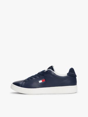 blue archive court trainers with leather for men tommy jeans
