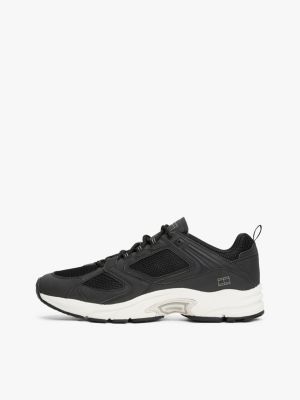 black mixed texture archive runners for men tommy jeans
