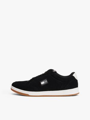 black suede cupsole trainers for men tommy jeans