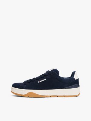 multi logo suede trainers for men tommy jeans