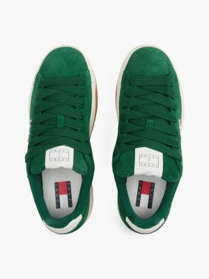 multi logo suede trainers for men tommy jeans