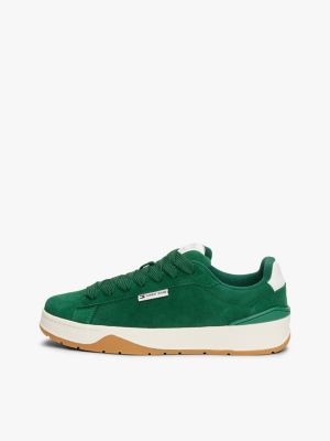 multi logo suede trainers for men tommy jeans