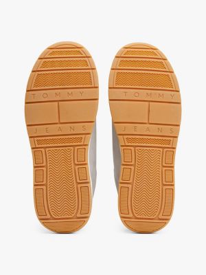 szary zamszowe buty sportowe z logo dla mężczyźni - tommy jeans