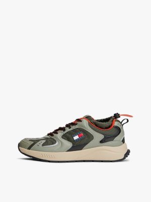grey mixed texture toggle cord trainers for men tommy jeans