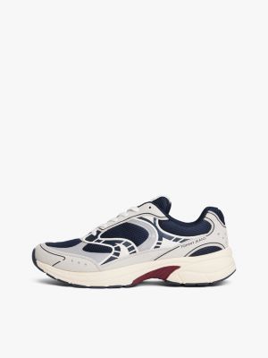 multi archive mixed texture trainers for men tommy jeans