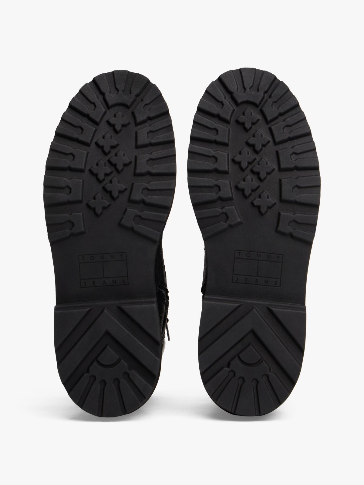 Cleat Leather Lace-Up Boots — Black