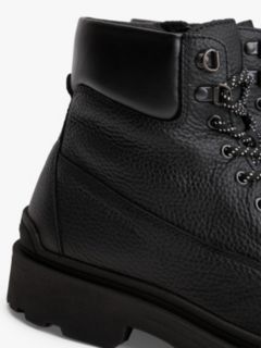Cleat Leather Lace-Up Boots — Black 6