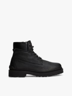 Cleat Leather Lace-Up Boots — Black 1