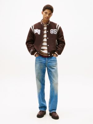 braun rutschhemmender schnürstiefel aus leder für herren - tommy jeans