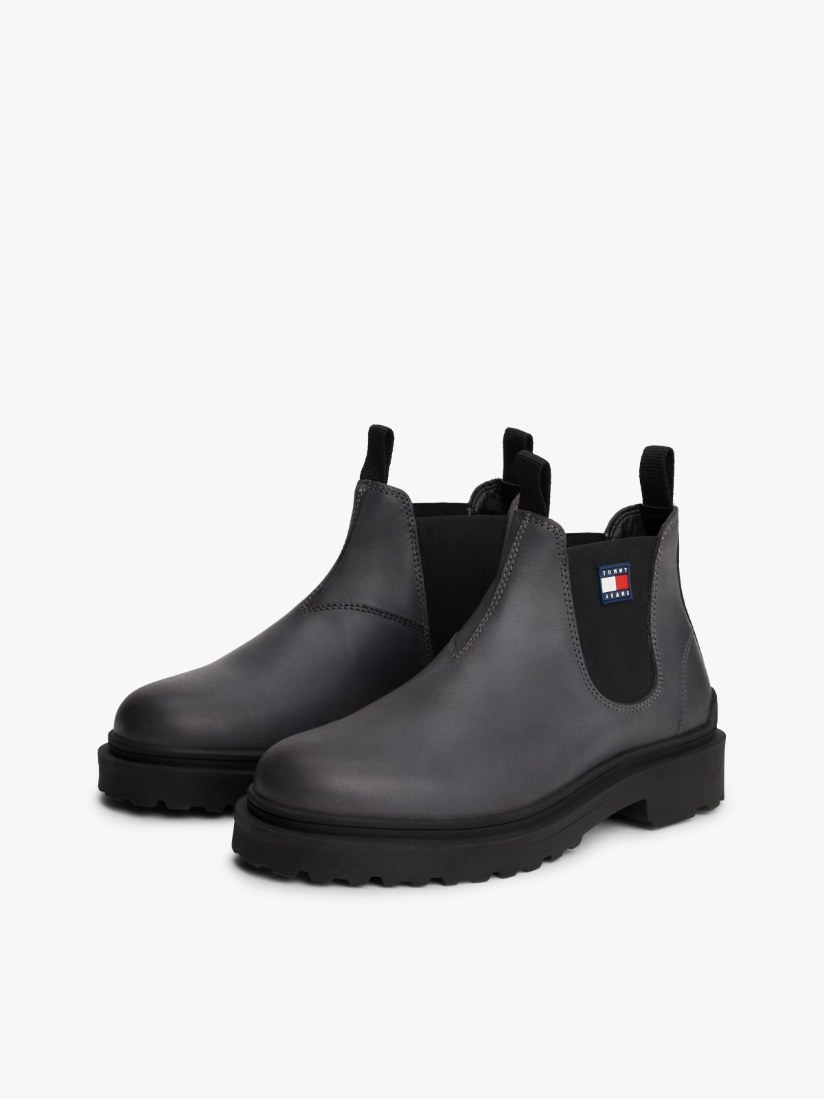 Leather Cleat Chelsea Boots — Black