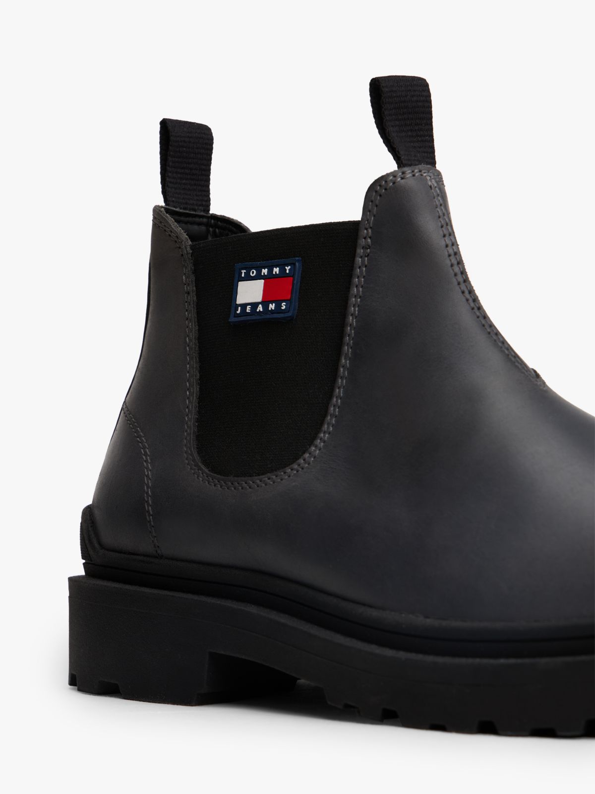 Leather Cleat Chelsea Boots — Black