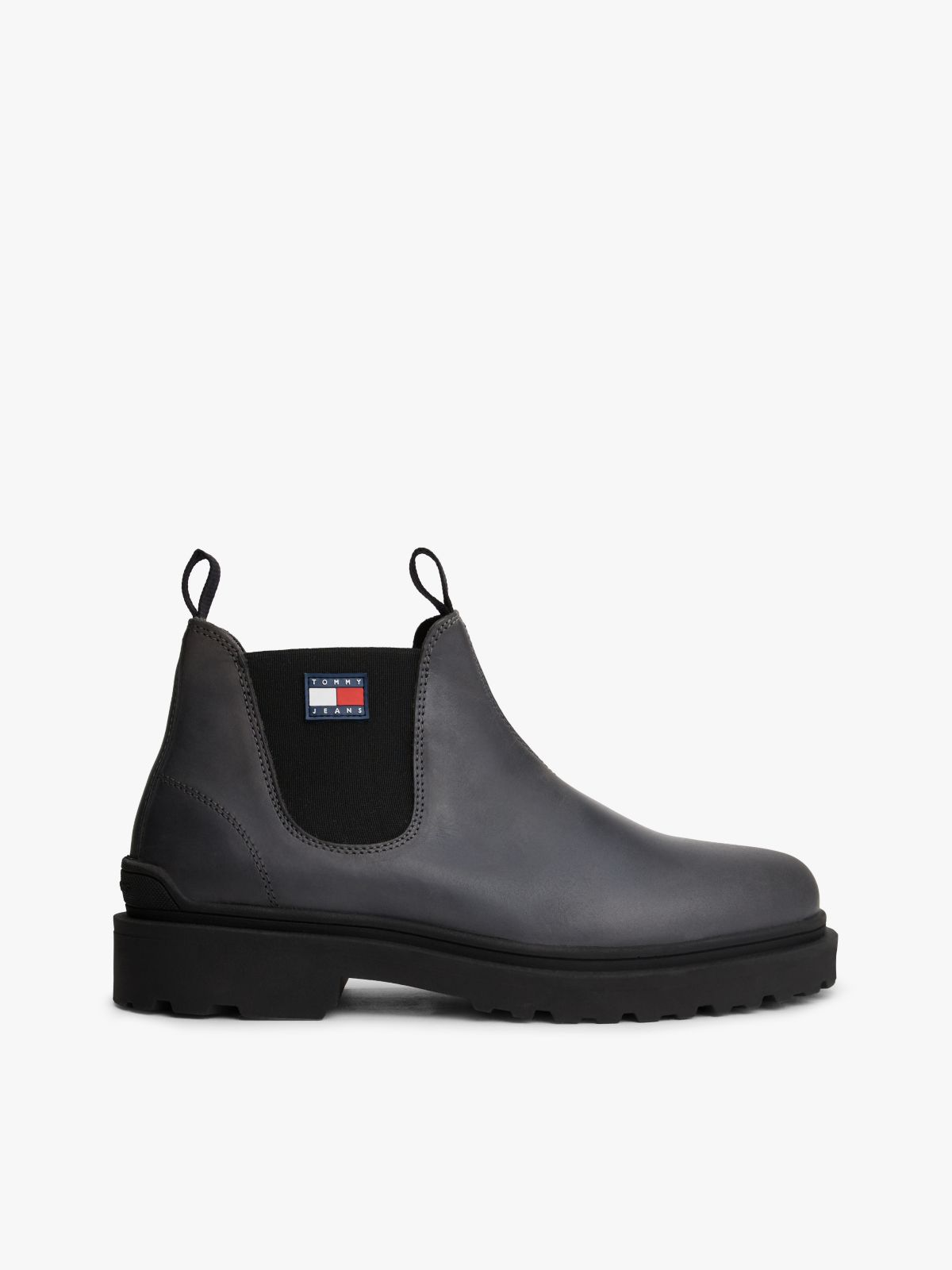 Leather Cleat Chelsea Boots — Black