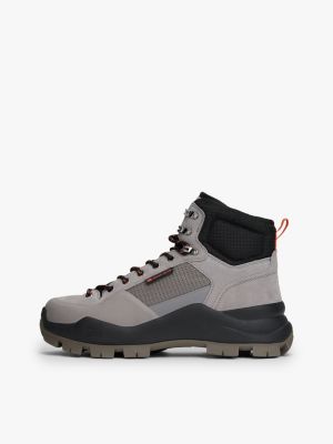 grau rutschhemmender hybrid-stiefel aus wildleder für herren - tommy jeans