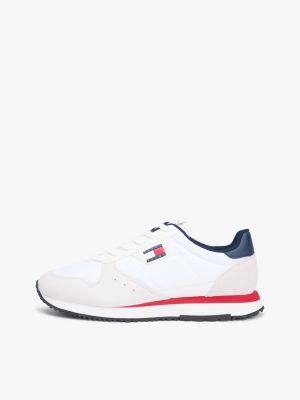 blue mixed texture fine cleat trainers for men tommy jeans