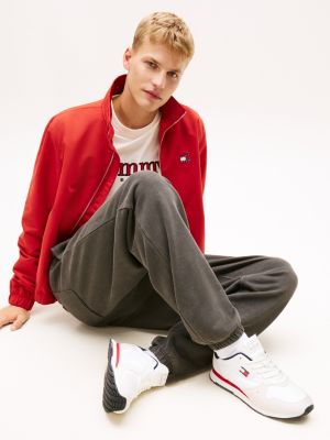 blue mixed texture fine cleat trainers for men tommy jeans