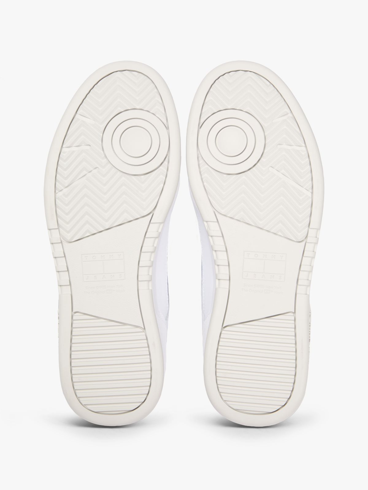 Leather Mixed Texture Cupsole Trainers — White