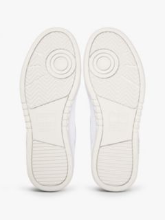Leather Mixed Texture Cupsole Trainers — White 5