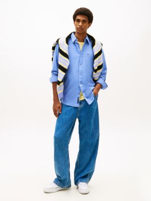 white leather mixed texture cupsole trainers for men tommy jeans