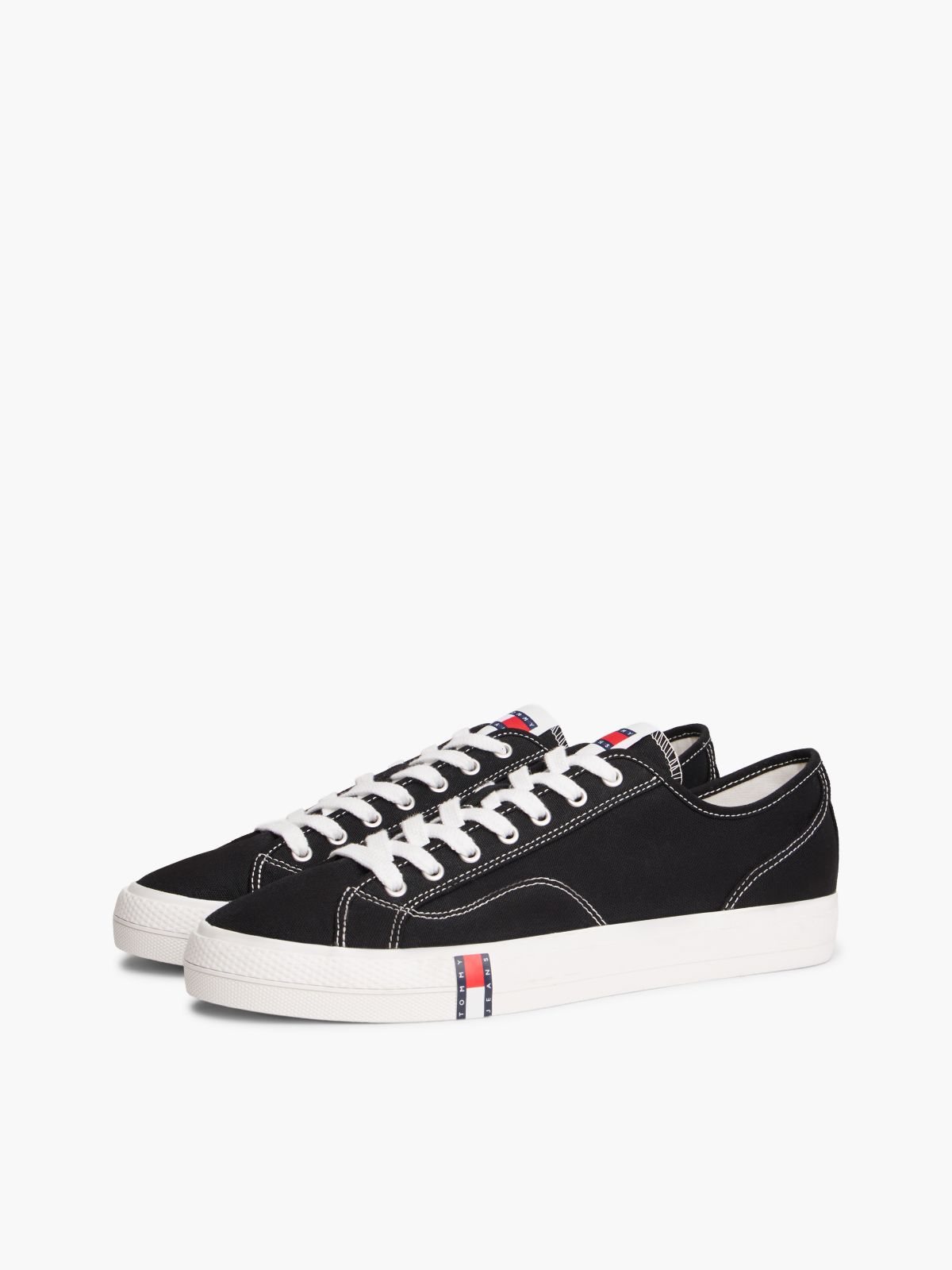 Archive Flag Stripe Canvas Trainers — Black