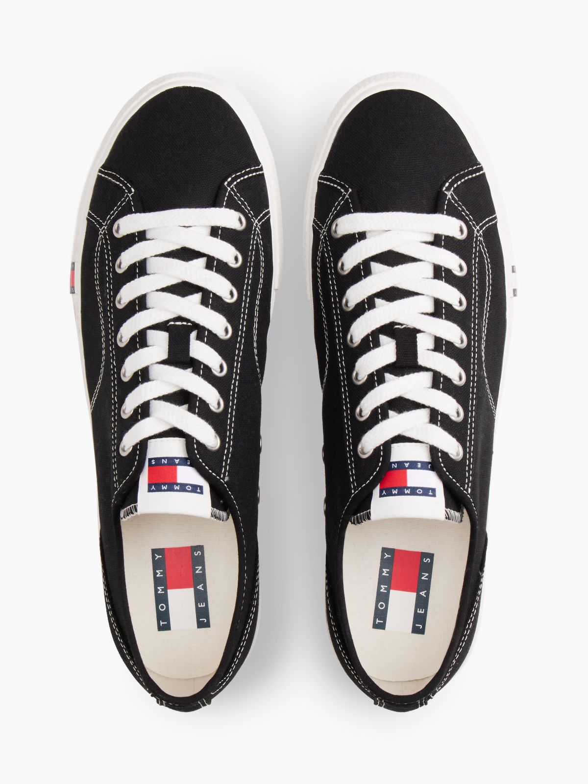 Archive Flag Stripe Canvas Trainers — Black