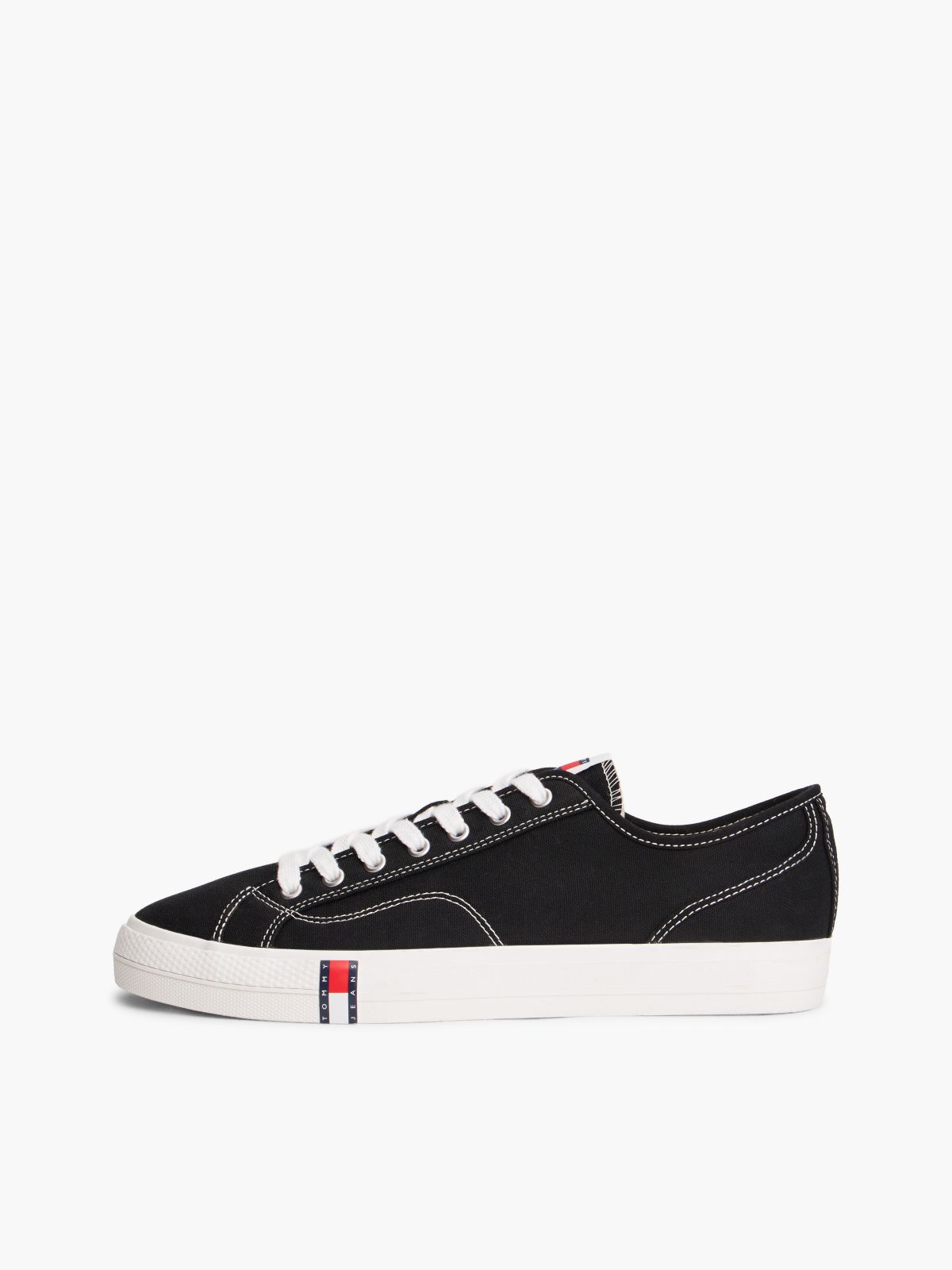 Archive Flag Stripe Canvas Trainers — Black