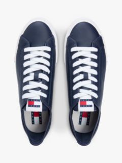 Archive Flag Stripe Leather Trainers — Blue 3