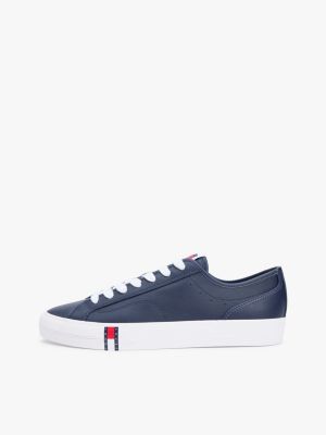 blue archive flag stripe leather trainers for men tommy jeans