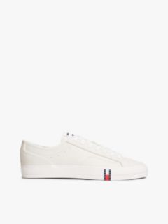 Archive Flag Stripe Leather Trainers — White 1