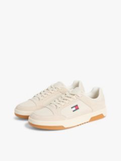 Canvas Leather Cupsole Trainers — Beige 2