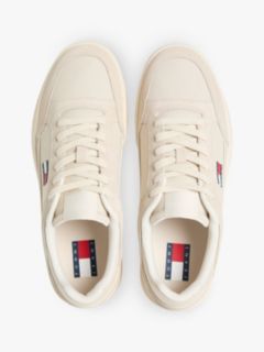 Canvas Leather Cupsole Trainers — Beige 3